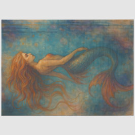 Ätherische Meerjungfrau-Sirene-Fantasy-Decoupage Seidenpapier