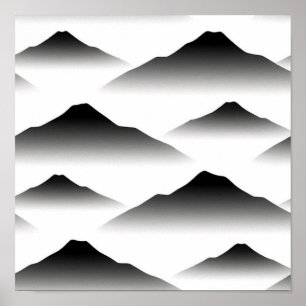 Ätherische monochrome Gipfel: Ein nahtloser Minima Poster