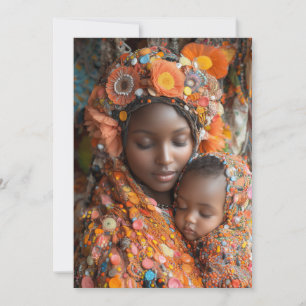 Ätherische Mutter Kind lebhaft Traditionelle Kleid Einladung
