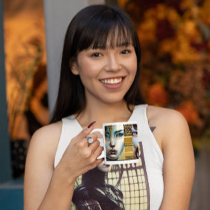 Ätherische mystische Fantasy-Kunst Schwarz und Gol Kaffeetasse