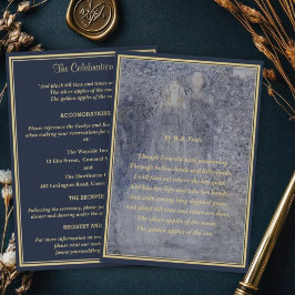 Ätherische Navy- und Gold Vintage-Himmelsdetails Begleitkarte