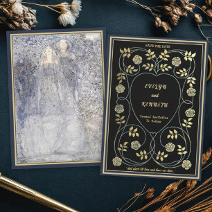 Ätherische Navy- und Gold-Vintage-Hochzeit im Juge Save The Date