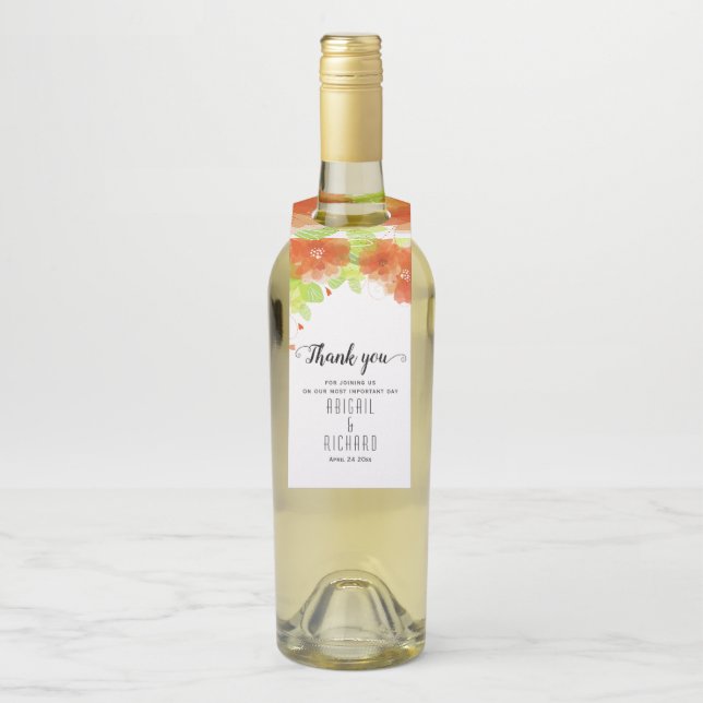 ätherische Orangen-Blume, Blumenhochzeit Flaschenanhänger (Auf Flasche)