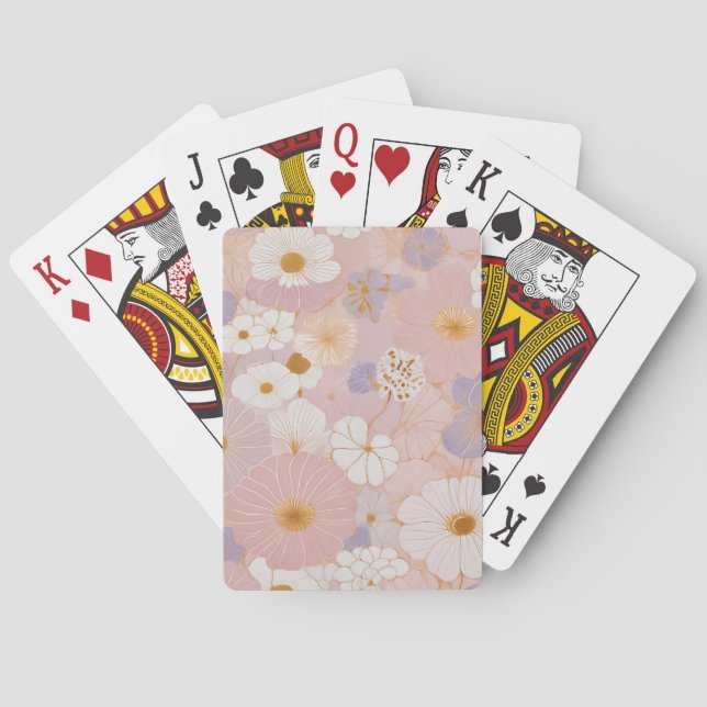 Ätherische Pastellblüte Spielkarten (Rückseite)