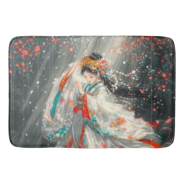 Ätherische Prinzessin in einem Fantasy-Garten Badematte (Vorderseite)