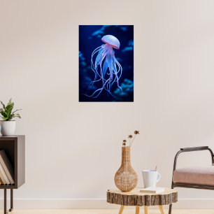 Ätherische Quallen im Tiefen blauen Ozean - Marine Poster