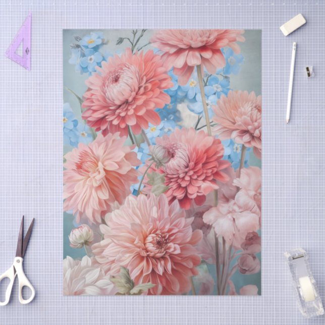 Ätherische Rosa und Blumen Dekoupage Seidenpapier (Basteln)