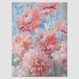 Ätherische Rosa und Blumen Dekoupage Seidenpapier