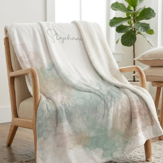 Ätherische Salbei- und Rosé-fluid-Wasserfarbkunst Sherpadecke