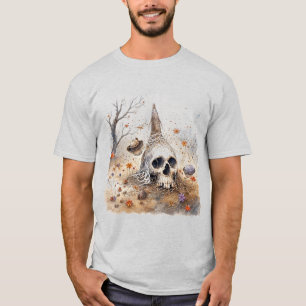 Ätherische Schädelanordnung unter Blüten T-Shirt