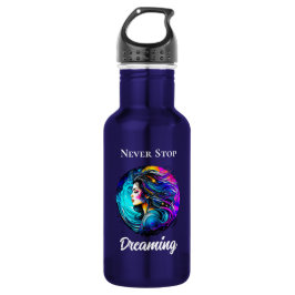 Ätherische schöne Frau nie aufhören zu träumen Edelstahlflasche