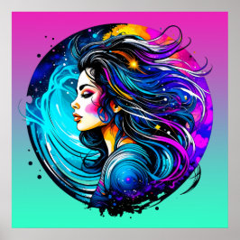 Ätherische schöne Frau nie aufhören zu träumen Poster