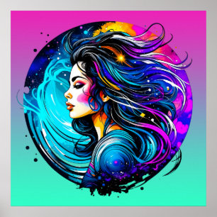 Ätherische schöne Frau nie aufhören zu träumen Poster