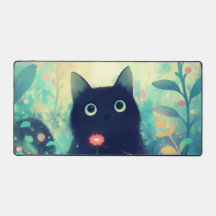Ätherische Schwarze Katze Korallenrosa Whimsical G