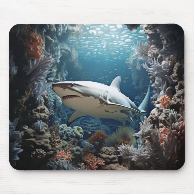 Ätherische Tiefen 3D-Hai Mousepad (Vorne)