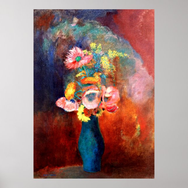 Ätherische Vase von Blume, Gemälde von Odilon Redo Poster (Vorne)
