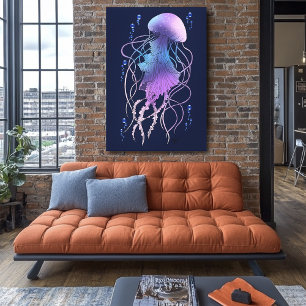 Ätherische violette Blaue Qualle Leinwanddruck