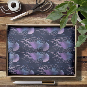 Ätherische violette Blaue Qualle Seidenpapier