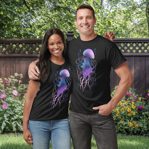 Ätherische violette Blaue Qualle T-Shirt