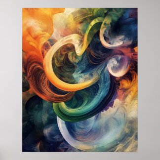 Ätherische Waves: Abstrakte Farbsymphonie Poster
