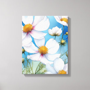 Ätherische weiße Milchsorten auf Tranquil Blue Leinwanddruck