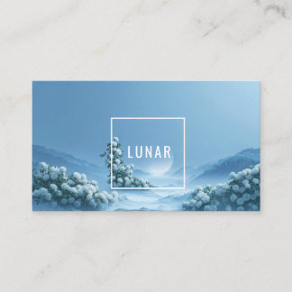 Ätherische weiße Rosenblüten und schneebedeckter M Visitenkarte