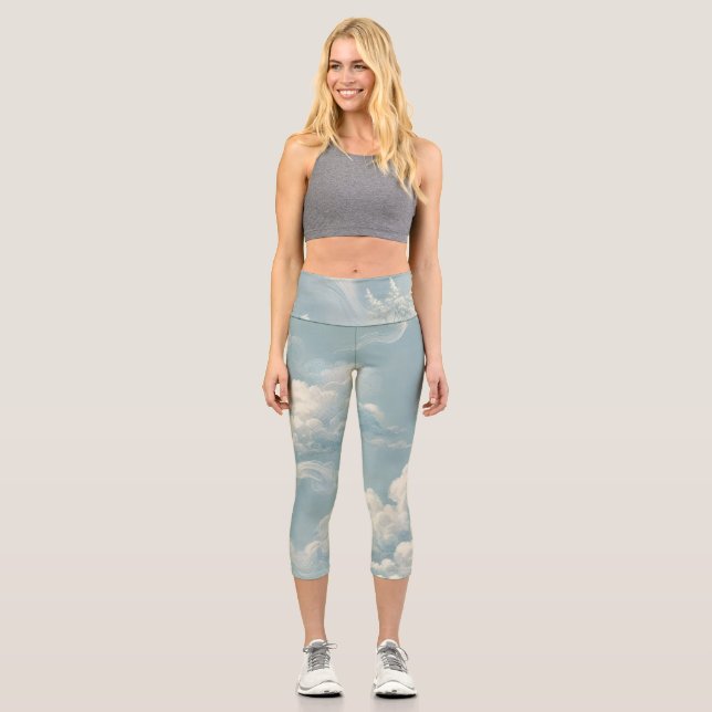 Ätherische Wolken Capri Leggings (Vorderseite)