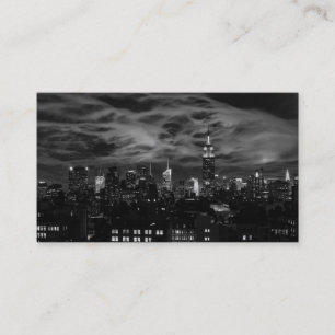 Ätherische Wolken: NYC Skyline, ESB Black and Whit Visitenkarte