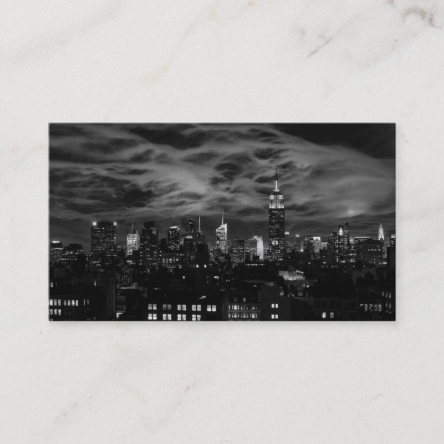 Ätherische Wolken: NYC Skyline, ESB Black and Whit Visitenkarte (Vorderseite)