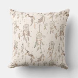 Ätherischer Boho-Traumfänger mit Federn, Mond und  Kissen