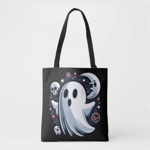 Ätherischer Geist mit Mond und Totenköpfen Gruseli