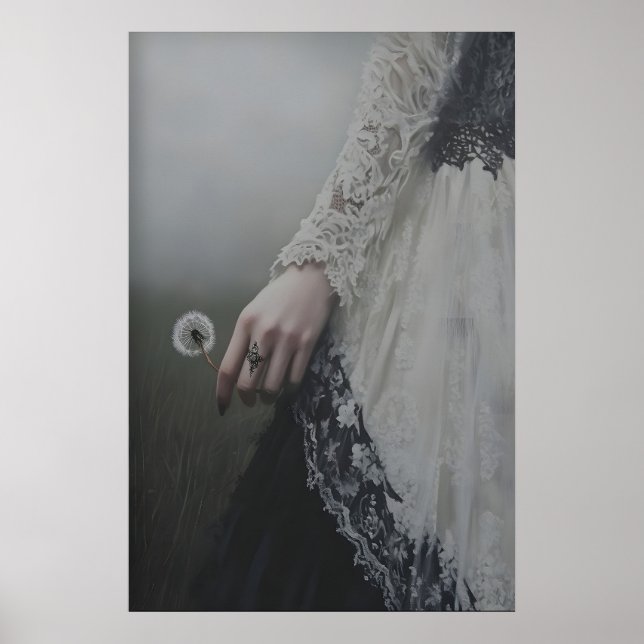 Ätherischer Löwenzahnwunsch Gnostische Damenkunst  Poster (Vorne)