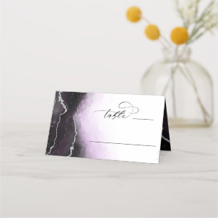 Ätherischer Nebel Ombre Violett Hochzeit Tischnumm Platzkarte