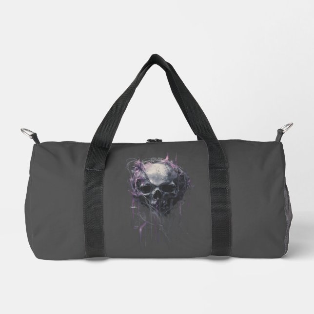 Ätherischer Schädel Abstrakte Grunge Dunkle Kunst Duffle Bag (Vorderseite)