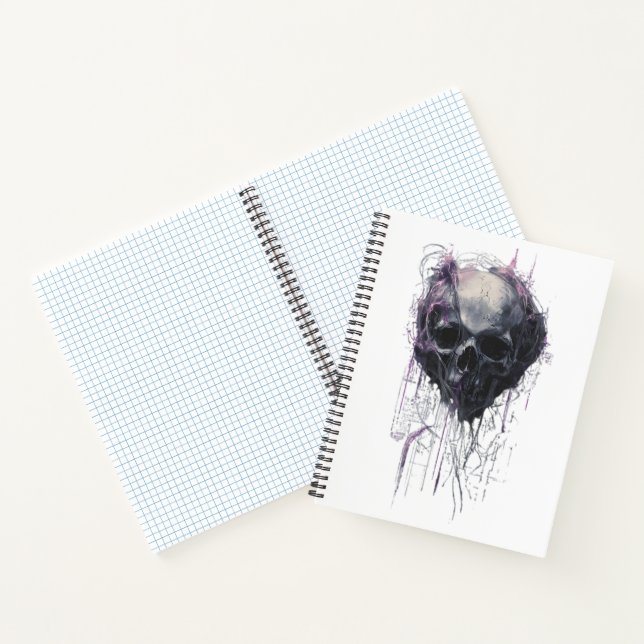 Ätherischer Schädel Abstrakte Grunge Dunkle Kunst Notizbuch (Innenseite)