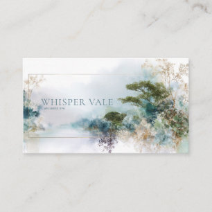 Ätherischer Smaragd Wald Gold Aquarell Abstrakt Visitenkarte