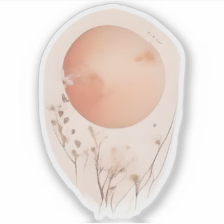 Ätherischer Sonnenuntergang mit Wildblumen Aufkleber