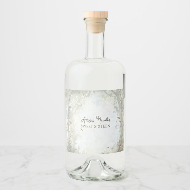 Ätherischer verzauberter Wald Alkoholflaschenetikett (Vorderseite)