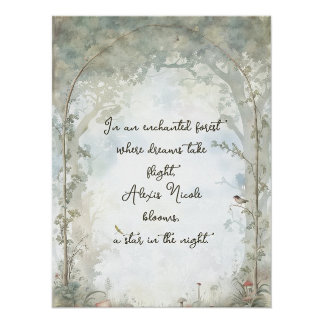 Ätherischer verzauberter Wald Poster (Vorderseite)