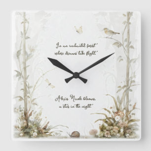 Ätherischer verzauberter Wald Quadratische Wanduhr