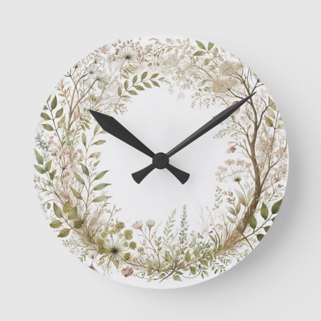 Ätherischer verzauberter Wald Runde Wanduhr (Vorderseite)