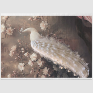 Ätherischer weißer Pfau, Moody Magnolia floral Seidenpapier