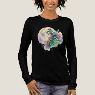 Ätherisches Blumenfrau-Kolibri-Wasserfarben-T-Shir Tri-Blend Shirt