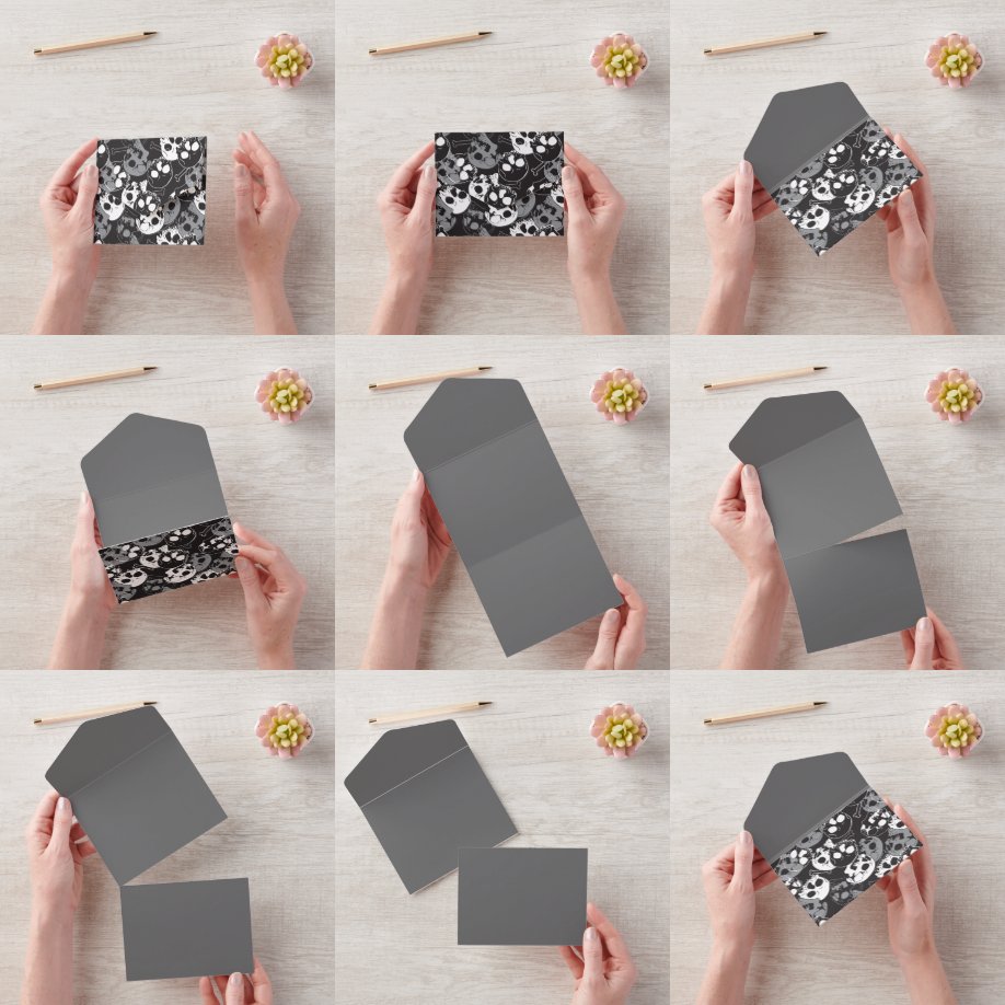 Ätherisches Enigma: Gemustertes Schädeldesign All In One Einladung