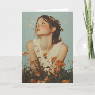 Ätherisches Mädchen in Wildblumen Einladung