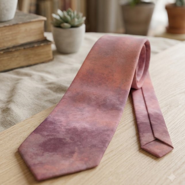 Ätherisches Mauve- und Sonnenuntergangsgradienten- Krawatte (A soft mauve and sunset gradient abstract design. Perfect for the stylish, art-loving professional.)