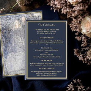 Ätherisches Navy & Gold Vintage Art Nouveau Detail Begleitkarte