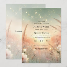 Ätherisches Pastell-Wildblumenfeld-Hochzeit