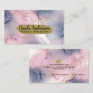 Ätherisches Periwinkle Rosa Gold Tinten-Fantasy-Ma Visitenkarte