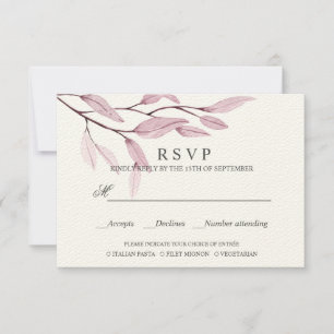 Ätherisches Rosa   AUSWAHL DER RSVP - MAHLZEITEN